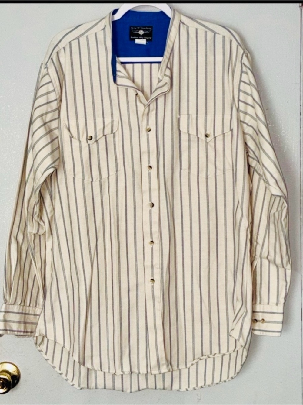 Vintage Flying R Ranchwear Cheyanne Stripe Western Shirt Made in USA XL